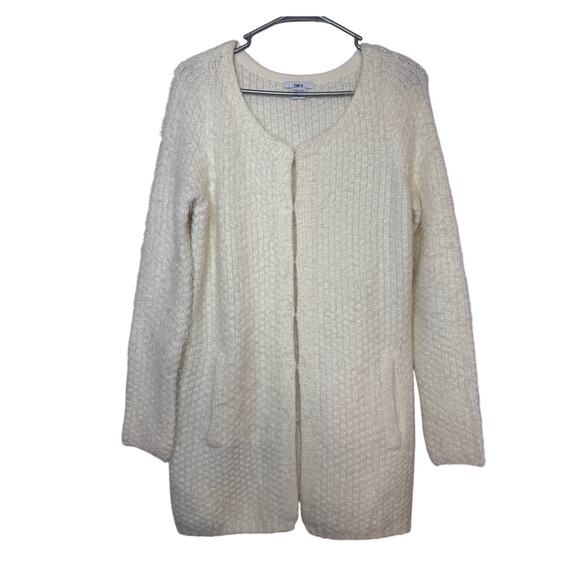 bar lll Cardigan Knit Sweater Women's Small Long Sleeve Acrylic/Nylon Soft Cream - Picture 1 of 5